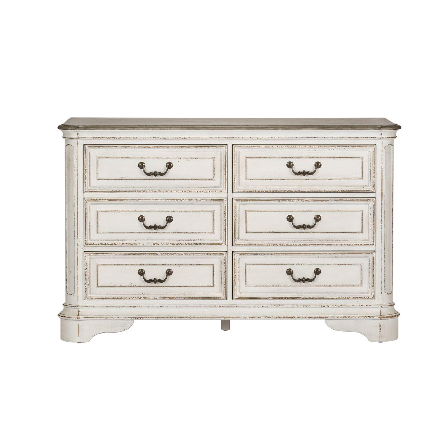 

    
Antique White Finish Wood Double Dresser Magnolia Manor (244-YBR) Liberty Furniture
