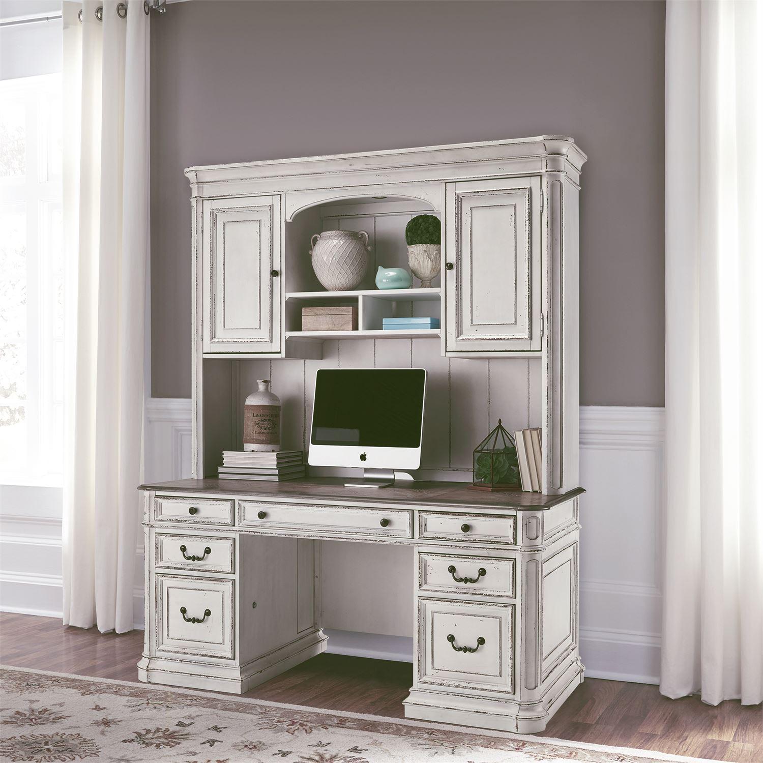 

    
Antique White Credenza Set 2Pcs Magnolia Manor 244-HOJ-CHS Liberty Furniture
