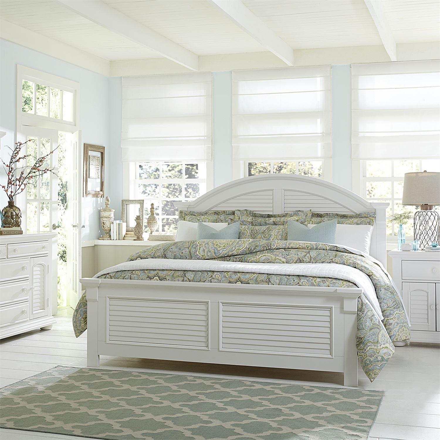 

    
Cottage White Wood Queen Panel Bed Set 5 Summer House I 607-BR Liberty Furniture
