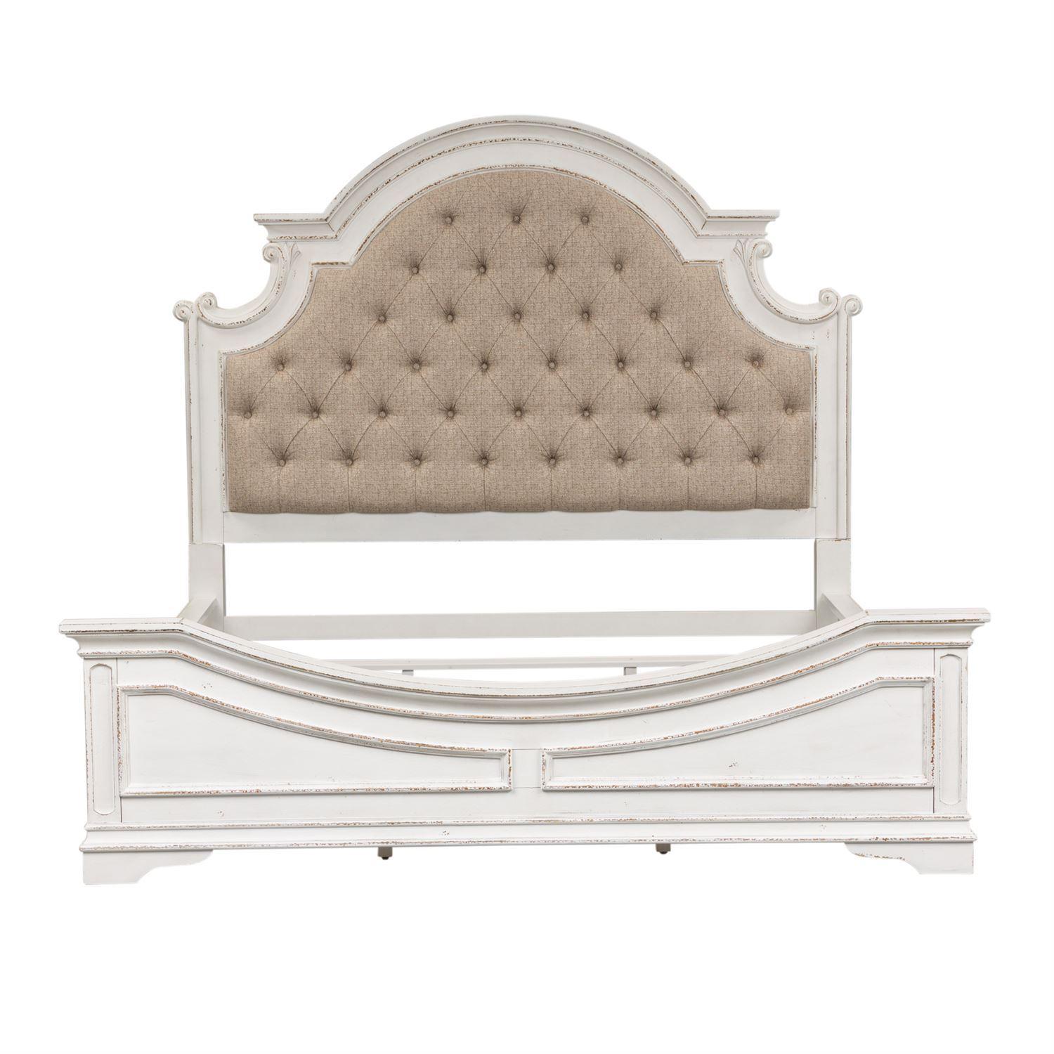 

    
Antique White Wood Queen Bed Magnolia Manor 244-BR-QUB Liberty Furniture
