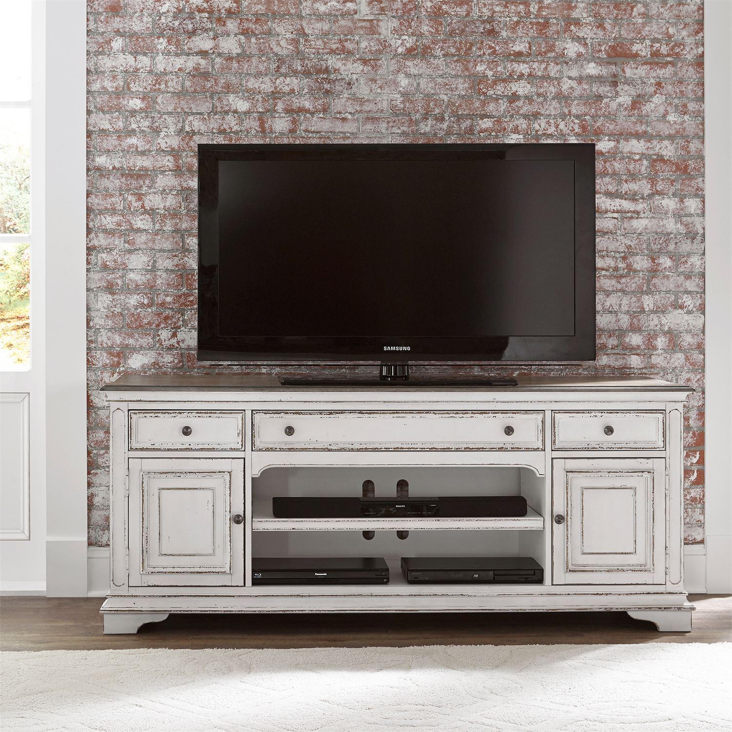 European Traditional TV Stand Magnolia Manor  (244-ENTW) TV Stand 244-TV70 in White 