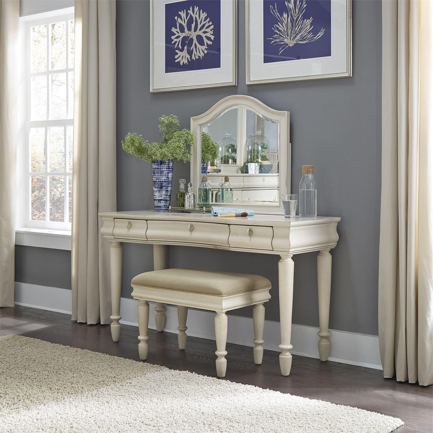 

    
White Wood Vanity 3 PCS Rustic Traditions II (689-BR) Liberty Furniture
