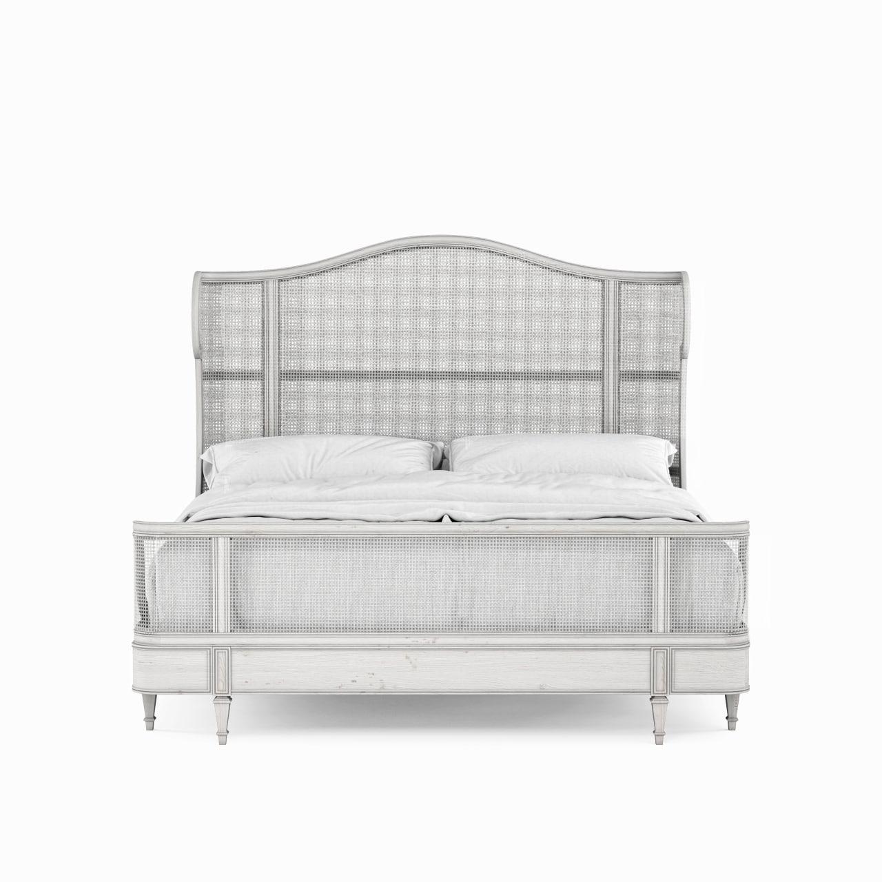 

    
White Wood Wingback King Panel Bed by A.R.T. Furniture Somerton
