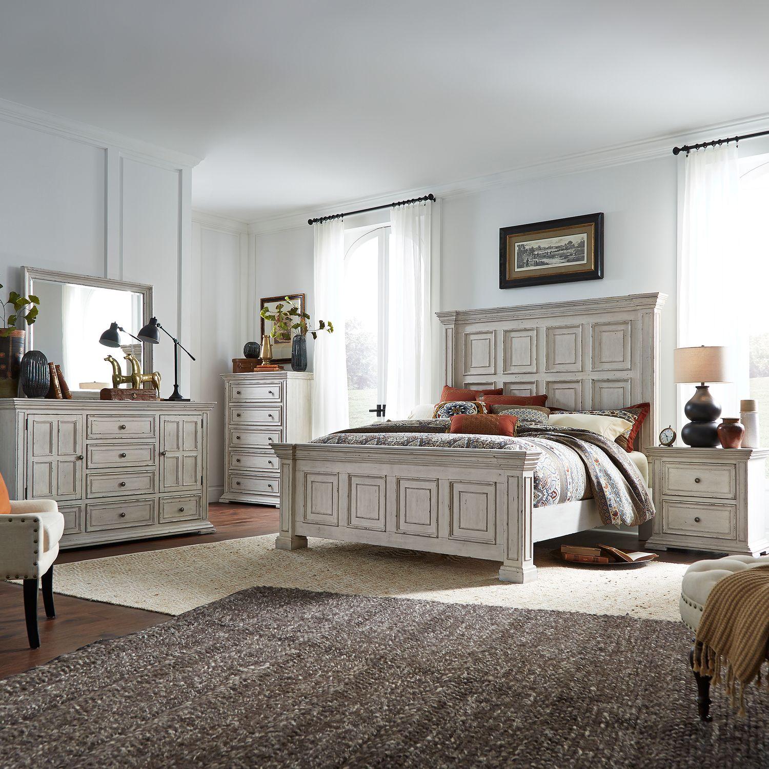 Transitional Panel Bedroom Set Big Valley (361W-BR) 361W-BR-CPBDMCN in White 