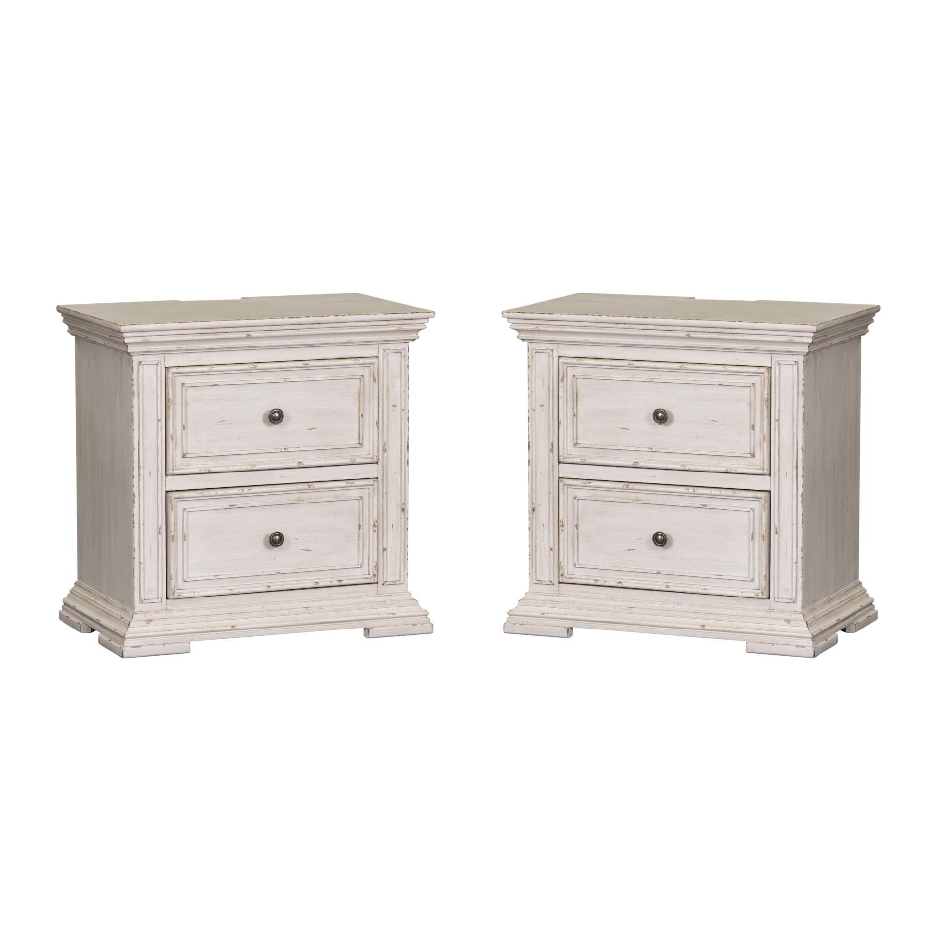 Transitional Nightstand Set Big Valley (361W-BR) 361W-BR61-Set-2 in White 