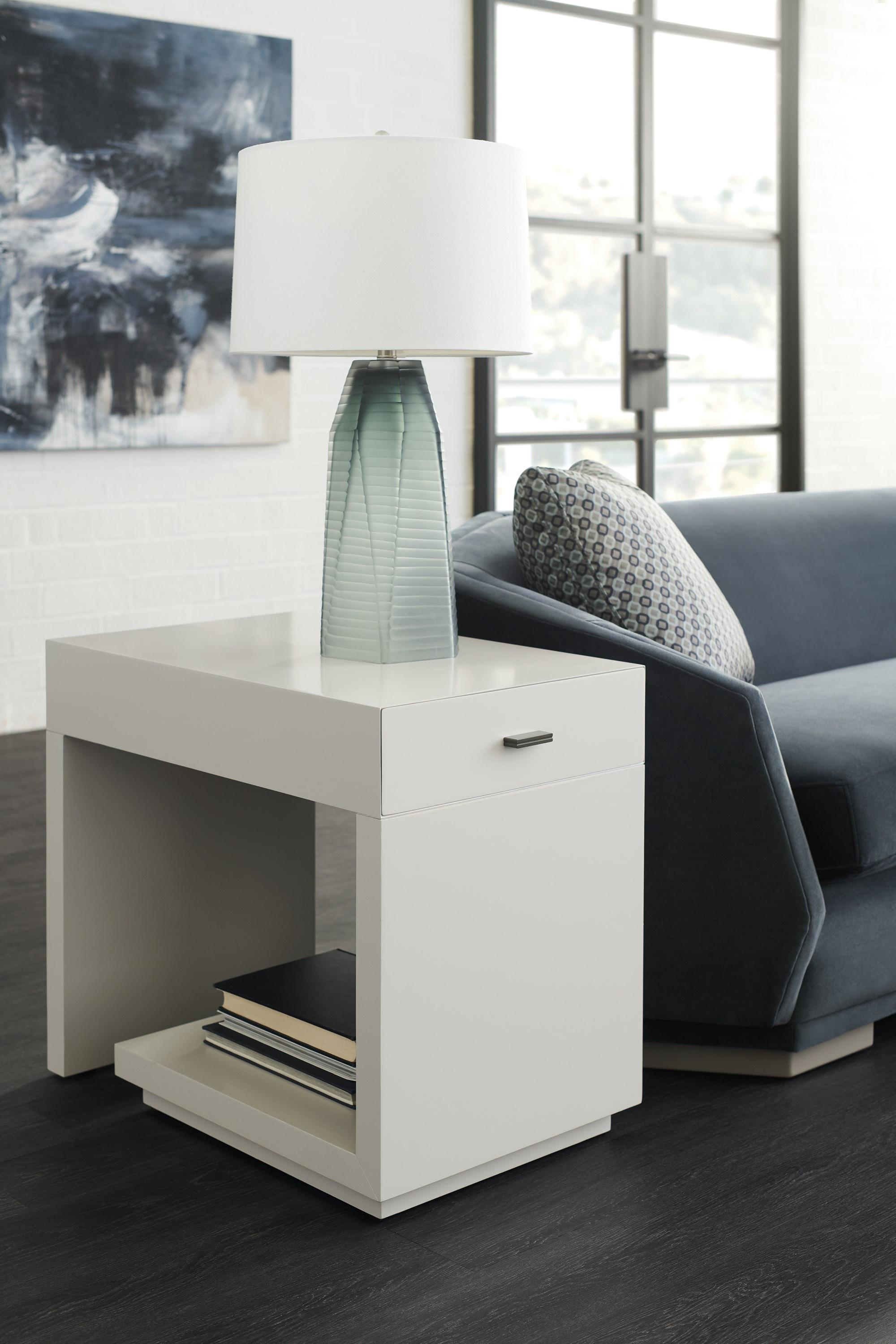 

    
Winter Haze Open Storage Area EXPRESSIONS END TABLE by Caracole
