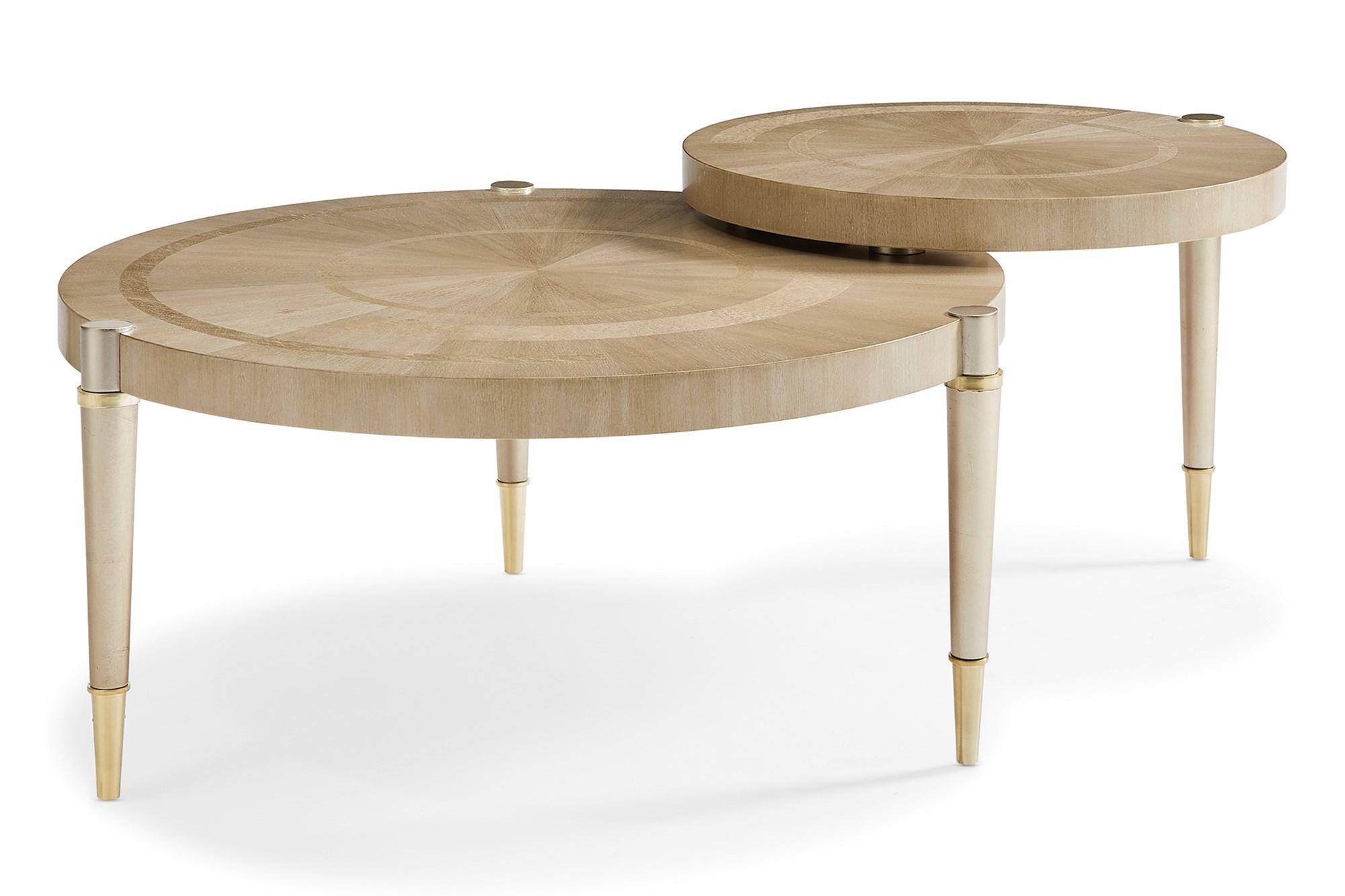 

    
Winter Wheat Finish Two Overlapping Tops Coffee Table PARTIAL ECLIPSE by Caracole
