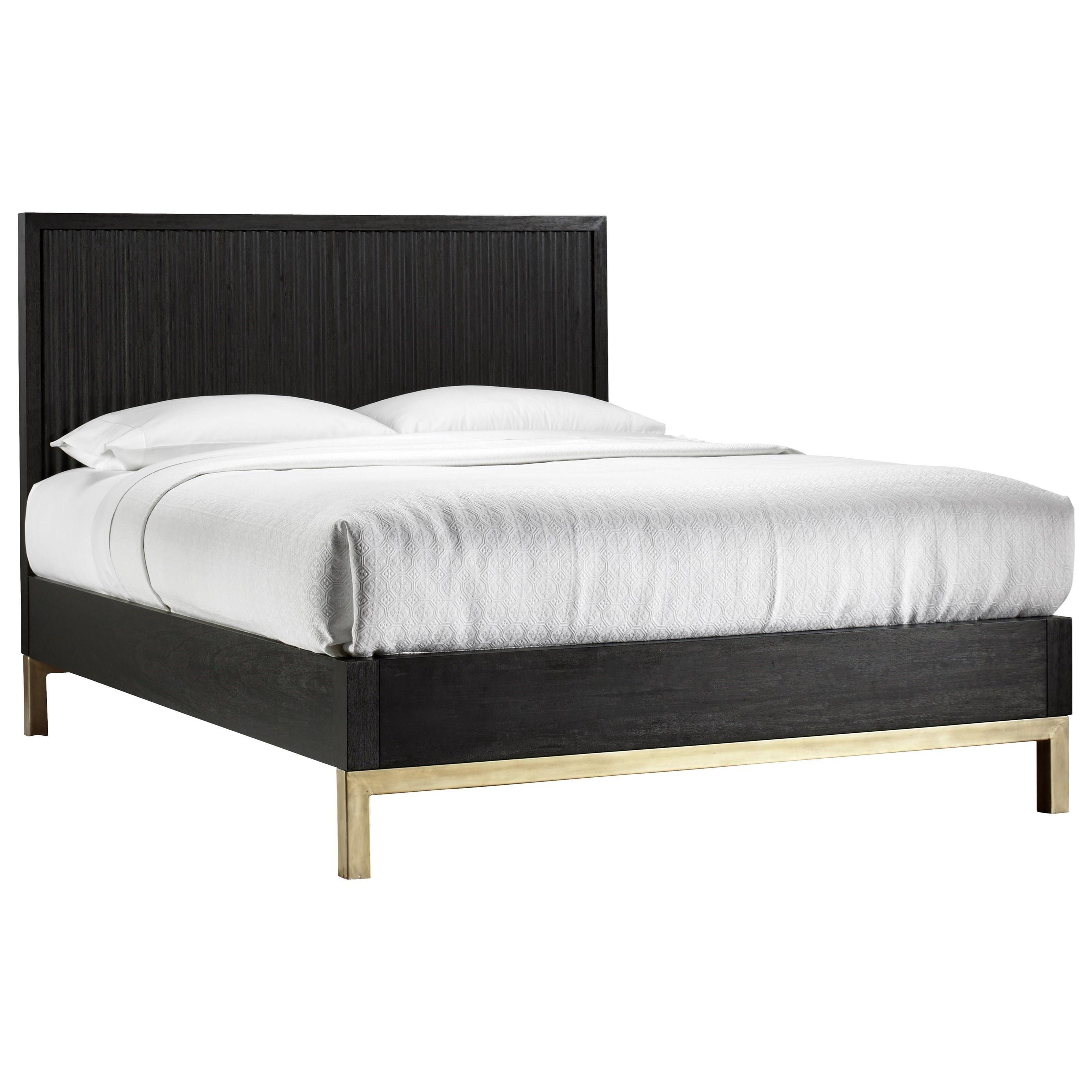 

    
Wire Brushed Black Oak Finish Full Size Platform Bed KENTFIELD by Modus Furniture
