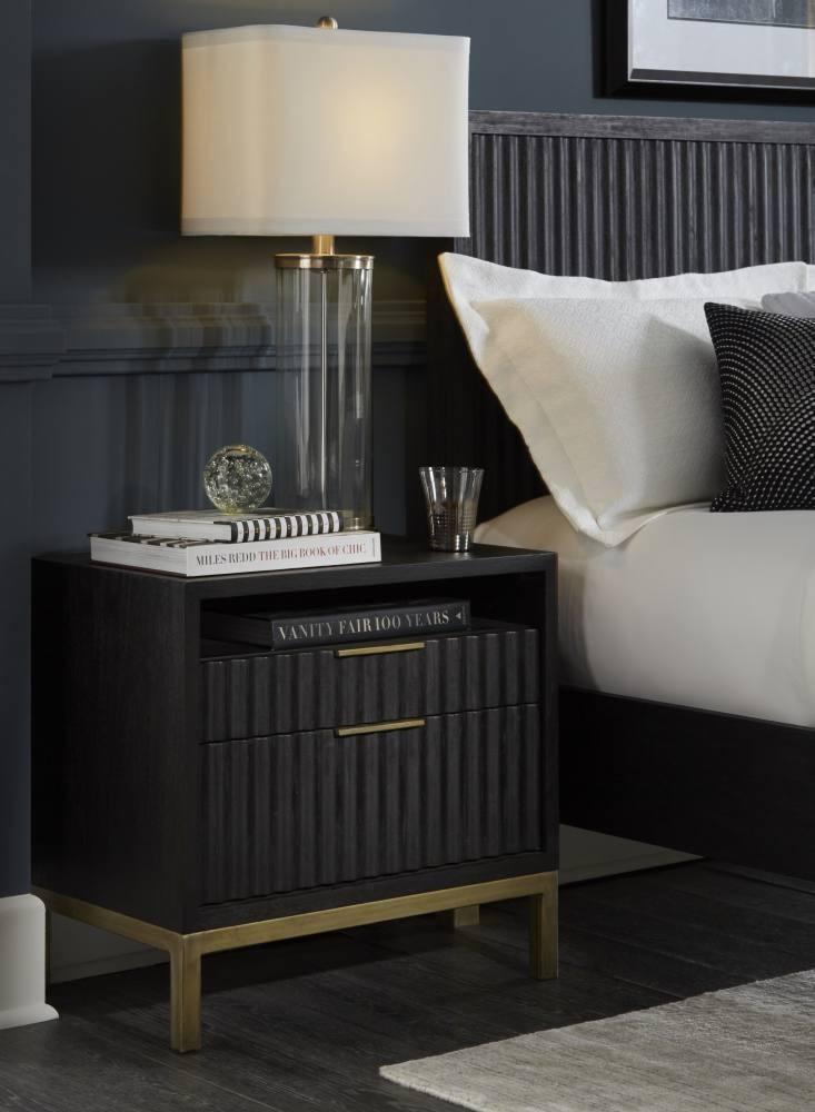 

    
 Order  Wire Brushed Black Oak Finish King Size Platform Bedroom Set 4Pcs KENTFIELD by Modus Furniture
