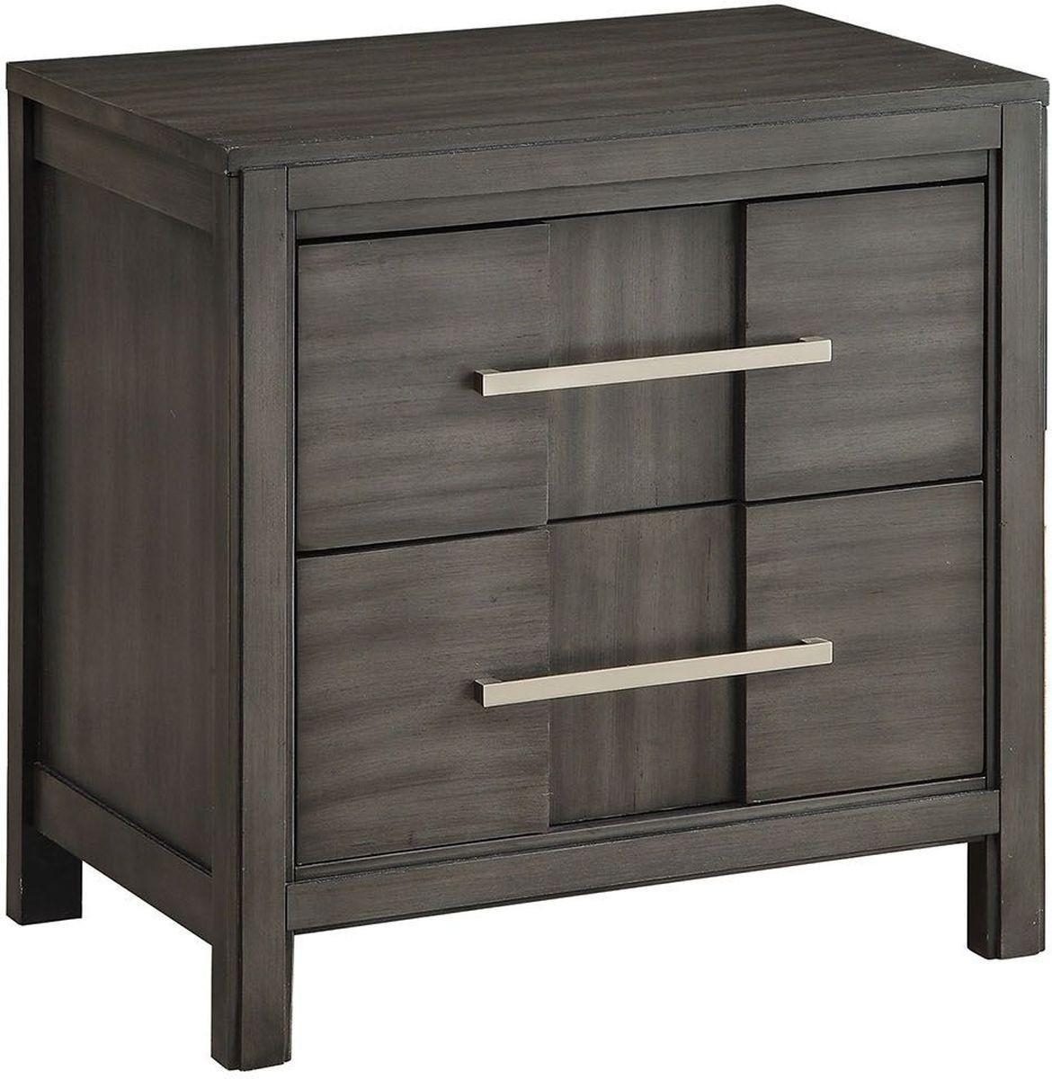

    
 Order  Wood CAL King Bedroom Set 5 w/Chest Gray Modern Berenice by Furniture of America
