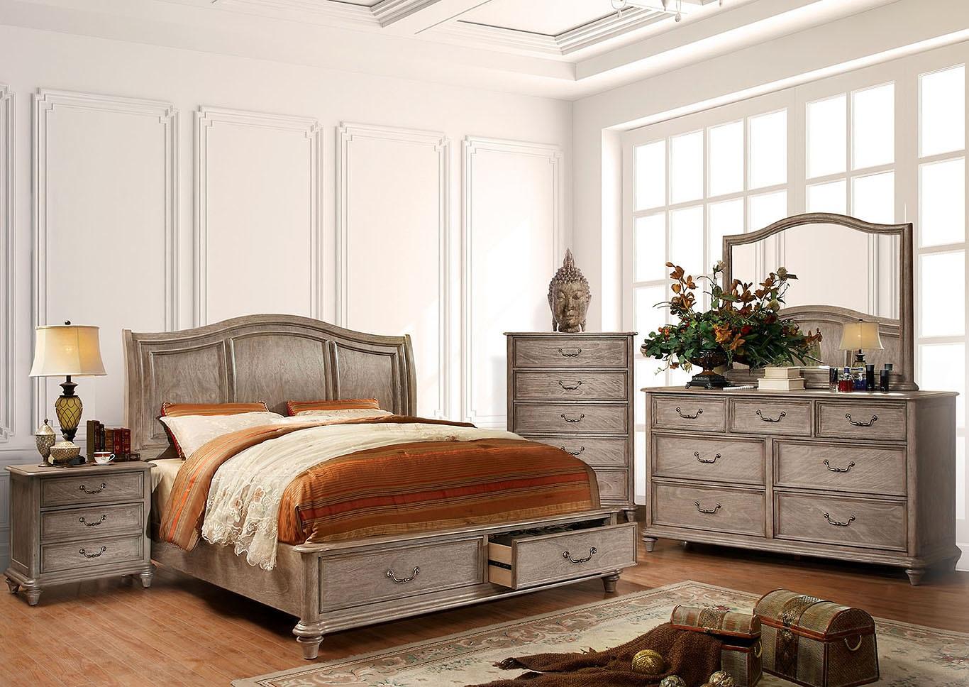 

    
Natural Solid Wood King Bedroom Set 5Pcs BELGRADE CM7613-EK FOA Rustic
