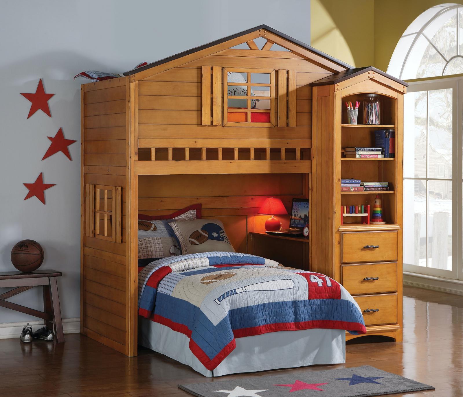 

    
10160-2pcs Wood Rustic Oak Loft Bed + Bookshelf by Acme Tree House 10160-2pcs
