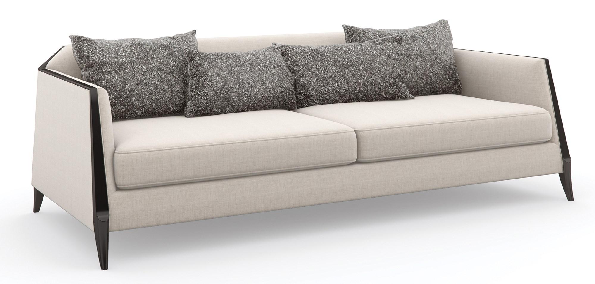 Contemporary Sofa OUTLINE SOFA UPH-020-012-A in Light Gray, Brown Fabric