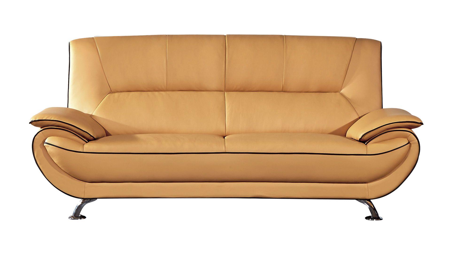 

    
Yellow & Brown Genuine Leather Sofa Set 3P EK9608-YO.BR-SF American Eagle Modern
