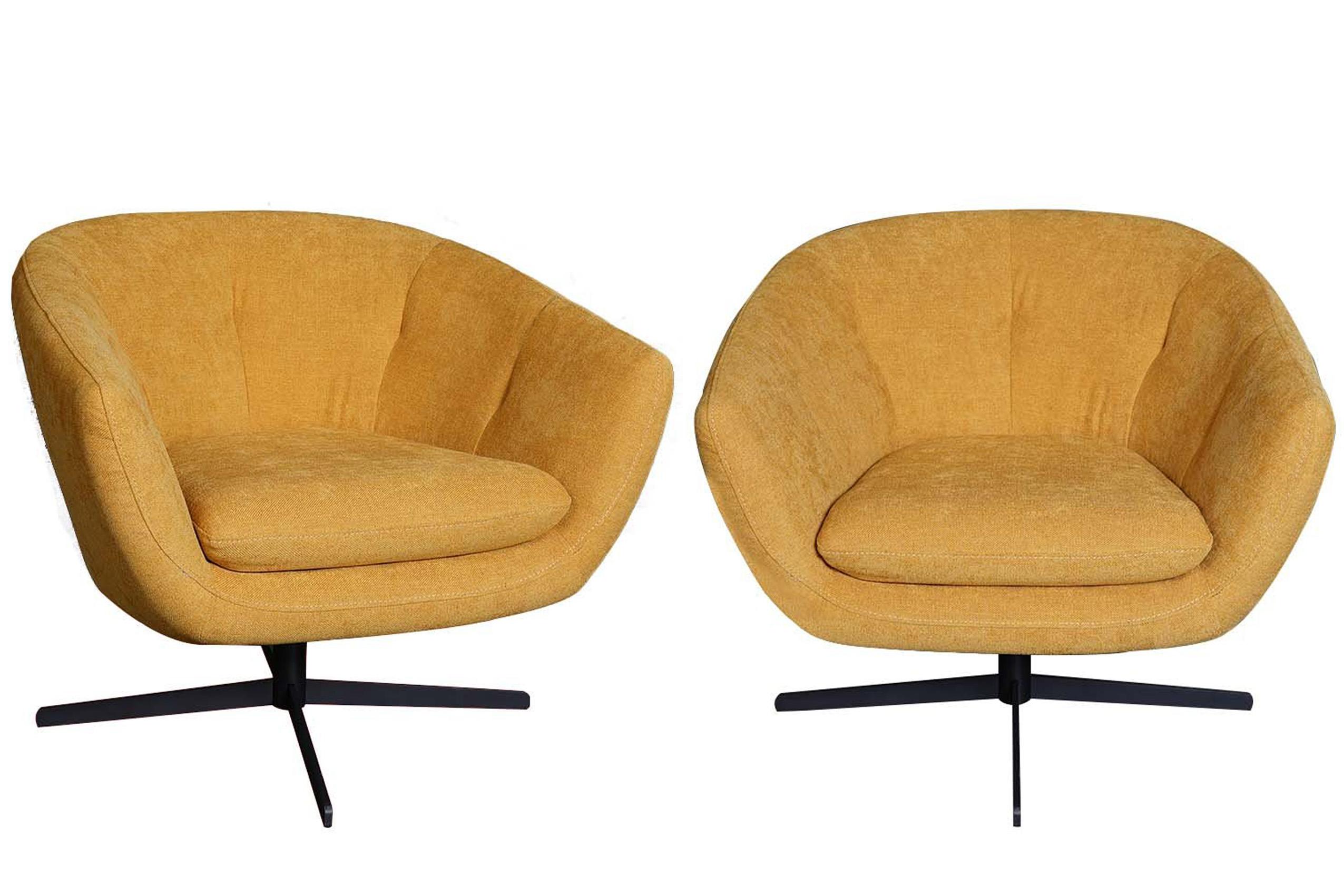 

    
Yellow Fabric Swivel Chair Set 2Pcs 599 Allison Moroni Mid-Century Modern

