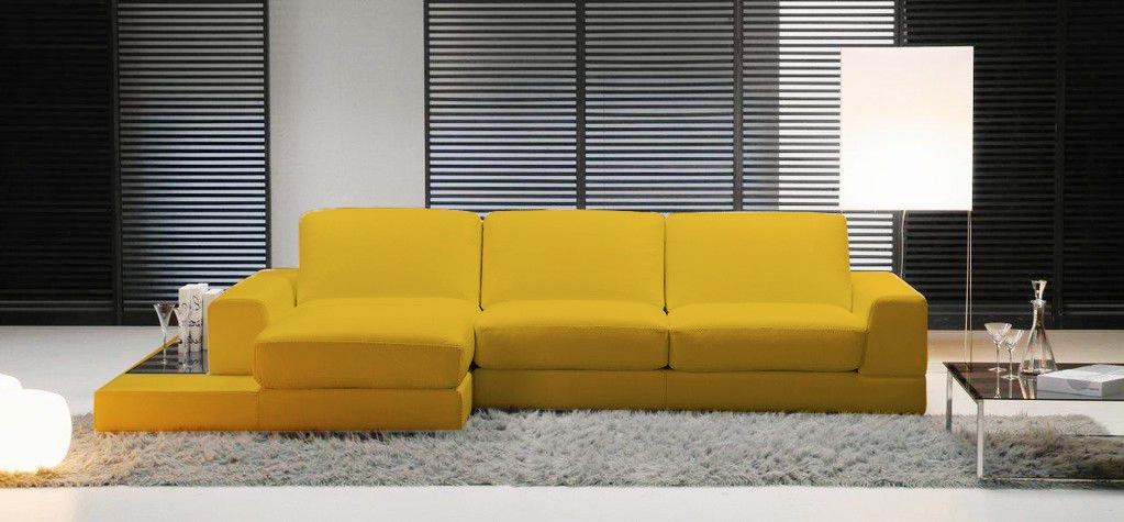 

    
Yellow Full Top-grain Leather Sectional Sofa City ESF Contemporary Modern
