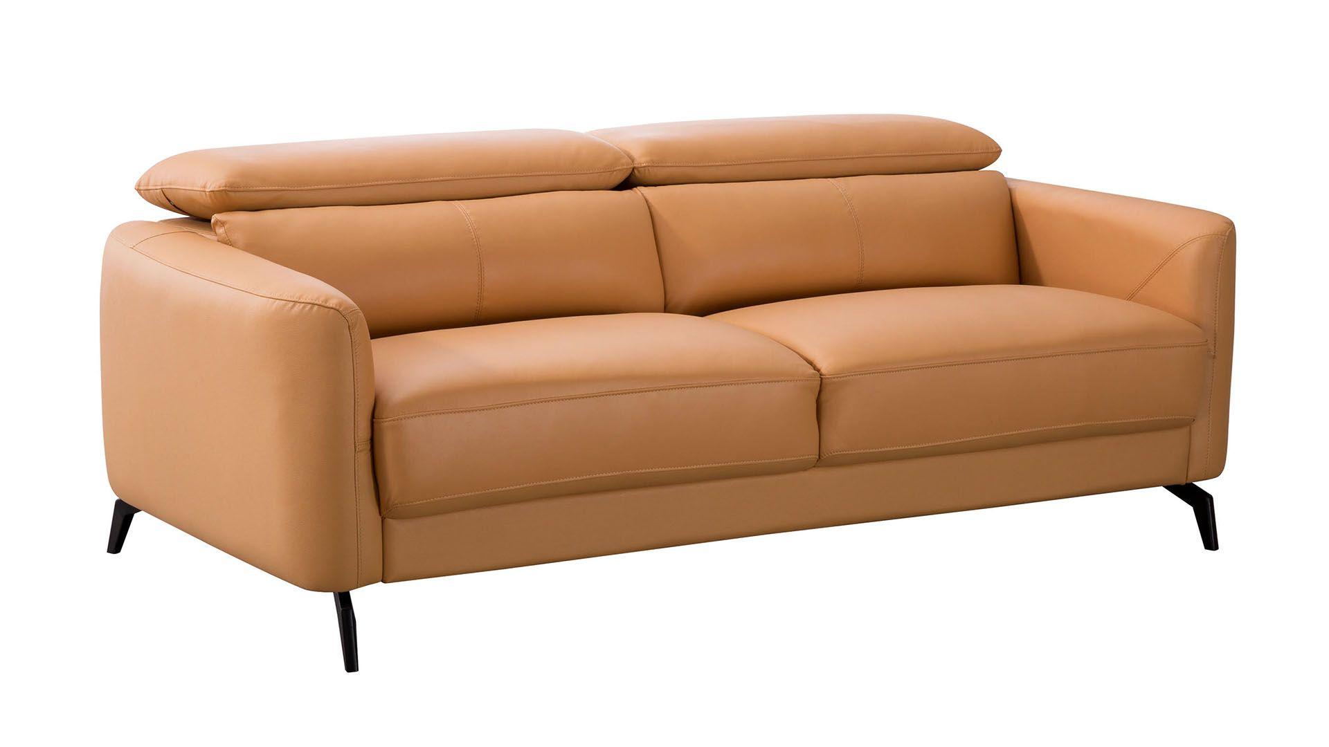 Contemporary, Modern Sofa EK155-YO-SF EK155-YO-SF in Yellow Italian Leather