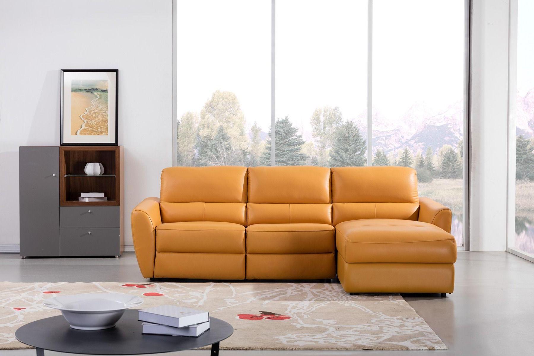 

                    
American Eagle Furniture EK-L8001R-YO Reclining Sectional Yellow Top grain leather Purchase 
